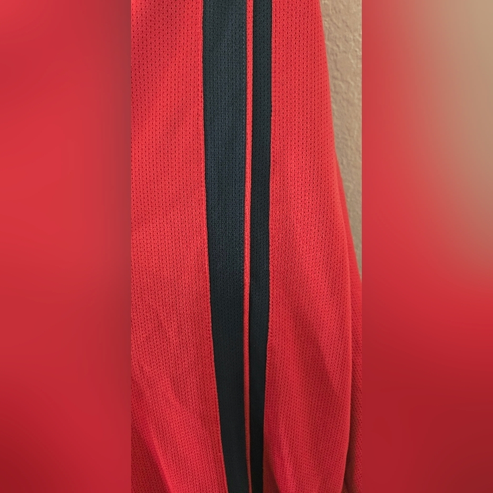 Nike Deep Red Full Zip Blue Sleeve Stripes Jacket Zip Side Pockets, size XXL - Picture 3 of 6